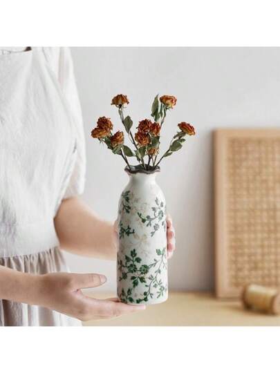 Retro Mini Crackle Ceramic Flower Vase, Single Stem Hydroponic Vase Rustic Bloemen Arrangement, Birthday Graduation Home Room Glass view 9