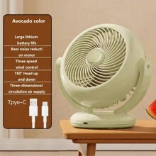 1 件 3 档新款摇头迷你风扇充电长寿命便携式小风扇桌面 USB 台式风扇