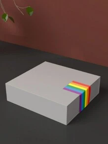 500pcs/Roll LGBT Rainbow Striped Pattern Stickers,School Supplies,Back To School