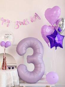 Globo de lámina grande extra de 40 pulgadas con número púrpura de crema de taro para decoración de fiesta de cumpleaños o aniversario