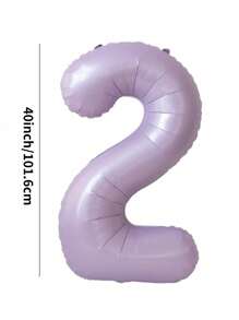 Globo de lámina grande extra de 40 pulgadas con número púrpura de crema de taro para decoración de fiesta de cumpleaños o aniversario
