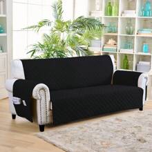 Farfallarossa Sofa Cover 1/2/3/4 Seat With Armrests - Waterproof Sofa Cover - Reversible- Cat Scratch Resistant - Stain Resistant - Essential For Pets - Black - View 3