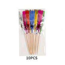 10/30 sztuk kolorowych frędzli z fajerwerkami do dekoracji stołów imprezowych, fantazyjne szaszłyki owocowe na urodziny, Dzień Ojca, Dzień Matki, ukończenie szkoły, Dzień Kanady, obchody zbiorów - nie wymaga prądu ani baterii, bez piór, Boże Narodzenie - Wielokolorowe - Zobacz 7