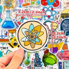 50Pcs Science Stickers, Funny Chemistry, Biology, Physics, Science Classroom Decor For Teachers Science Experiment Laboratory Stickers Decals For Laptop, Water Bottle, Notebook, Computer, Science Party Favors And Decoration, Creative Stickers Bulk For Teens Adults, Back To School, Vision Board Supplies - Multicolor - View 3