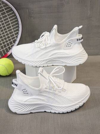 1 par de zapatos casuales unisex de diseño con cordones, de suela blanda y transpirable, adecuados para primavera y verano