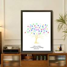 1 Stück Leinwand Kreative Fingerabdruck DIY Finger Malerei Poster Hochzeit Party Firmen Jahrestreffen Personalisierte Fingerabdruck Check-In Baum Bilder, Freunde und Freunde Check-In Fingerabdruck Erinnerungsposter, Erhöht den Spaß, Dekorative Malerei, Wohnzimmer, Schlafzimmer, Dekorativer Poster, Unvergesslich, Bedeutungsvoll, Wohnzimmer Schlafzimmer Dekoration Hängendes Bild Luxus Wandbehang, Rahmenlos, Grafik Muster