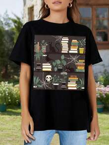 Dark Academia Women's Women T-Women's Shirt With - Black - View 2