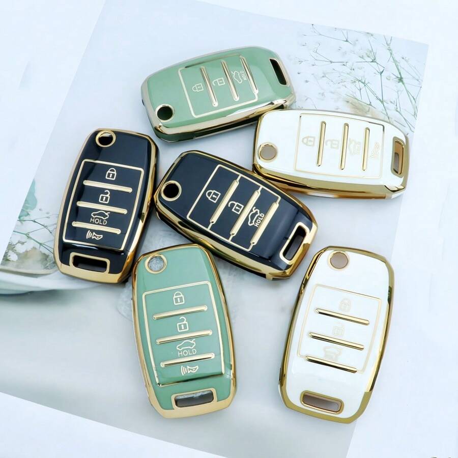 1个软TPU汽车钥匙扣保护套，钥匙收纳袋。本产品仅适用于可插入启动车辆的车钥匙。完全兼容起亚K3、RIO、CEED、SPORTAGE、SORENTO、NIRO、K3、Carens、Cadenza、Carnival、Optima、KX3、KX5、KX7、Smart Runner、Sorento等车型。四键钥匙扣保护套，男女通用时尚设计。