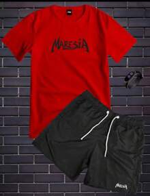 Tectel T-Shirt And Shorts Kit With Maresia Print Plus TOP DIGITAL WATCH - Đỏ - Xem 2