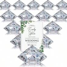 5pcs Elegant Crystal Diamond Place Card Holders - Clear Acrylic, Perfect For Wedding & Party Table Decorations, Versatile Photo Clips For Christmas, Valentine's Day, Engagements, Wedding Gifts - Multicolor - View 1
