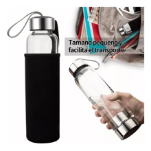 Botella De Agua De Cristal De EnergíA De Piedra Natural,Botellas De Cuarzos 500Ml,Con Bolsa De Tela,A Prueba De Fugas,Aceros Inoxidables,Termos Para Agua,Piedra Curativa,Relaja,Saludable (Rose) - Rosa - Ver 6