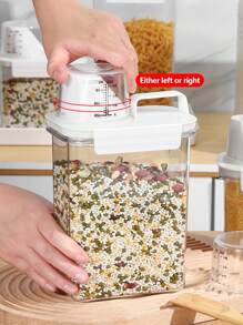 1 件密封食品储存容器，大豆罐，食品罐，谷物罐，小麦罐，面粉罐：用于意大利面、干粮、面粉和糖的塑料罐，防虫便携式方形米、谷物、坚果和面粉罐 | 基本厨房收纳盒、谷物罐、米桶、零食罐、咖啡豆罐、食品罐、家居装饰、送给朋友的礼物、返校用品、感恩节礼物、丰收节、家庭晚餐