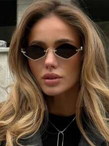 1 Paio di Occhiali vintage in Metallo a Semicerchio, Personalizzabili, Versatili, Adatti per Donne, Ideali per Outfit Autunno/Inverno, Accessori da Spiaggia, Stile Vintage Y2K Tutto-Matching, Business Casual, Vacanze Estive in Spiaggia, Attività all'Aperto, Viaggi - Multicolore - Visualizzare 6