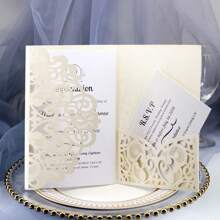 10 pièces/set Cartes d'invitation de mariage personnalisées avec cartes de réponse RSVP. Convient pour les décorations de mariage, anniversaire, baptême
