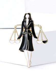Fashionable Enamel Female Lawyer Brooch For Women Men Dress Suit Accessories Party Banquet Gift