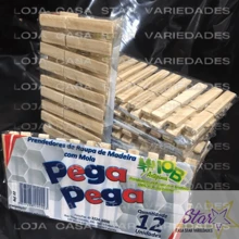 KIT 120 Prendedor Pregador grampo de roupas de madeira pregador promoção MADEIRA - TAMANHO UNICO - Visão 2