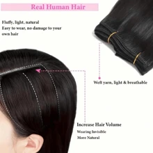 120G 8Pcs/Sets Clip In Hair Extensions Human Hair 10 To 28 Inch Brazilian Remy Straight Hair Natural Black For Women - Natural Black - View 9