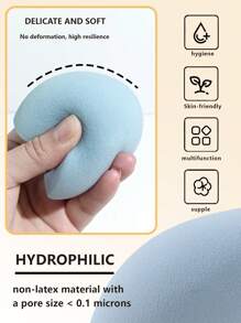 baopinger 1 pieza Esponja de maquillaje trifoliada de gran tamaño, mezclador de maquillaje gigante, material hidrófilo que se expande cuando se moja, aplicación de maquillaje rápida, suave y amigable con la piel, borla de maquillaje para base, reutilizable y sin desprendimiento, alta densidad y rebote, herramienta de maquillaje de primera opción