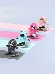 Skateboard Bear Sliding Ornament Car Dashboard Cartoon Moving Bear Decor, New Model - one-size - View 4