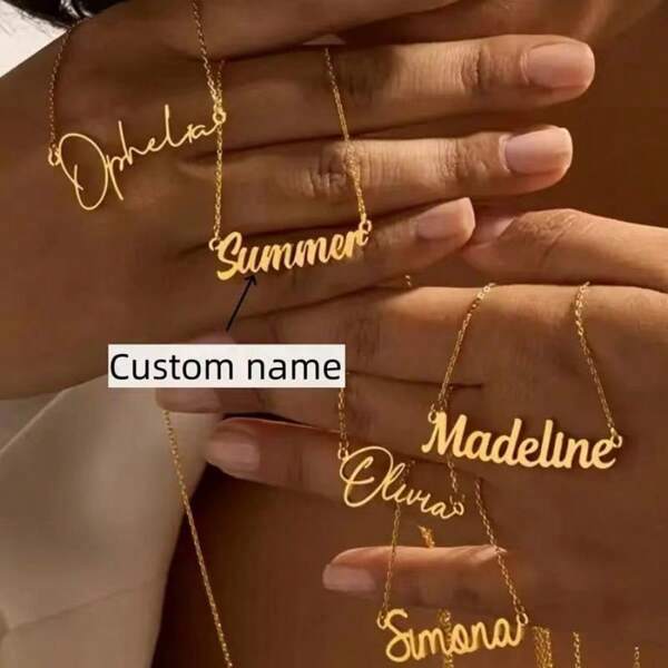 Personalisierte Edelstahl Namenskette - Geburtstag und perfektes Muttertags-Geschenk