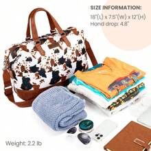 Concealed Carry Moo Moo Cow Print Tote Handbag - Large Capacity Tote With Zipper For Phones, Cosmetics, Keys, Purses - Rose Gold - View 8