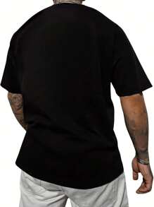 Camiseta gráfica para hombres "Tales From The Crypt" - 100% algodón, manga corta, cuello redondo en negro con estampado de momia espeluznante, ropa casual de verano - Negro - Ver 3