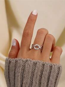 GAGAFEEL 1pc Personalized Elegant, Light Luxury Fashion Retro S925 Sterling Silver Hollow Leaf Ring Suitable For Women's Daily Wear