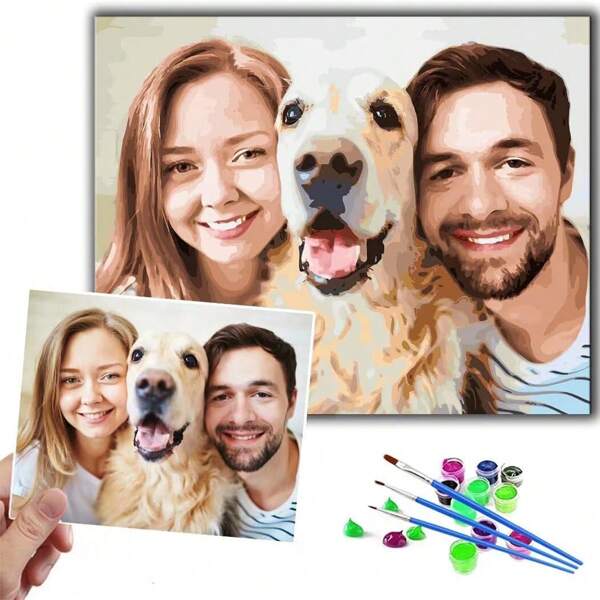 Pintura personalizada por número de foto en lienzo. Kit de pintura al óleo digital personalizada a mano. Haz tu propia foto en lienzo. Regalo único para decoración de la sala de estar