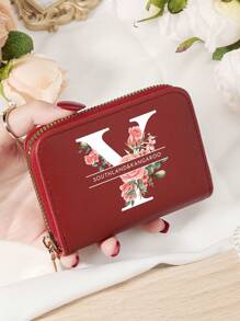 Burgundrote Tasche Charlie Rotwein Roter Umschlag Modische und hochwertige Kartenetui Tasche Leicht zu tragen Münztasche mit mehreren Fächern Reißverschluss Multi-Slot Einfache Kreditkartenfächer Multifunktions Damenbrieftasche Kartentasche Mini Geldbörse Geldbeutel Kartenetui