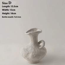 纯手工质感陶瓷花瓶客厅卧室艺术摆件咖啡店桌面插花装饰房间装饰素胚艺术花瓶 - 彩色 - 查看 13