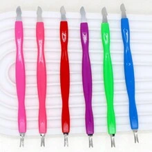10/20 stuks set nieuwe plastic dubbele kop nagelriemduwer & roestvrijstalen V-vormige schraper, voetverzorging dode huid verwijderaar tools, meerkleurige opties voor thuisgebruik en professionele nageltechnicus