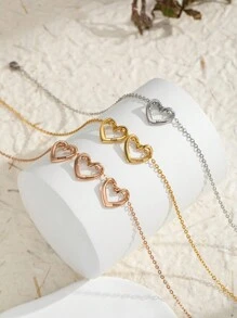 1Pc Minimalistische Gegraveerde Naam Hart Ketting, Gepersonaliseerde Hart Letter Hanger Ketting Voor Vriendin, Mode Gegraveerde 18K Vergulde Meerdere Teksten Familie Naam Ketting Sieraden, Kerstcadeau, Valentijnsdag Cadeau, Vriendschapscadeau, Huwelijkscadeau