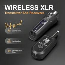 LMBGM A11 Wireless XLR Transmitter & Receiver: Connect Your Microphones Wirelessly With XLR Adapters For Dynamic And Condenser Mics - Black - View 3