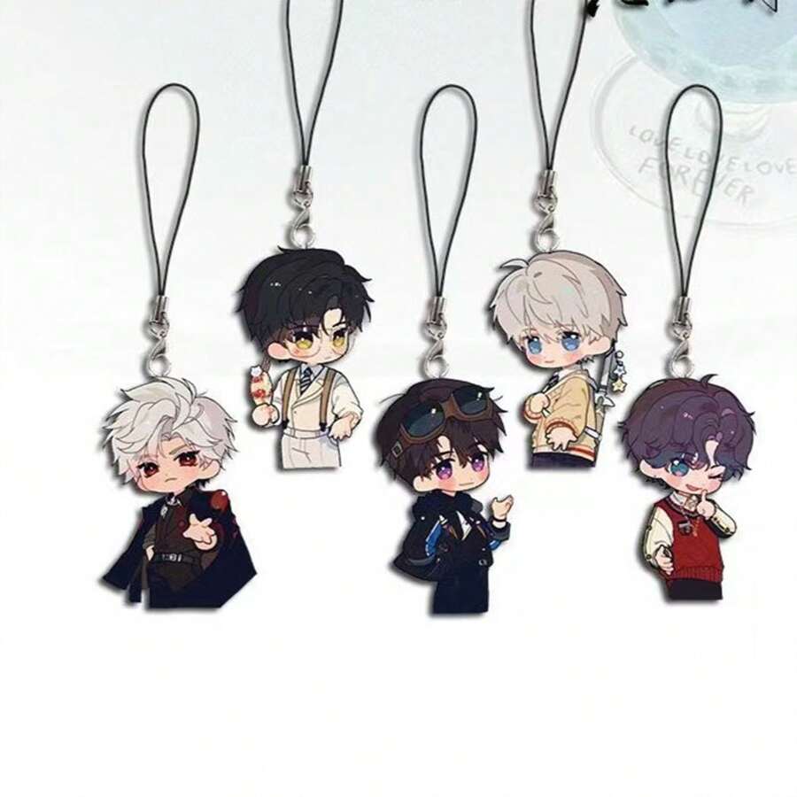 1pc Cute Fashionable Keychain/Pendant Decorative For Phones, Love & Space Theme - Multicolor - View 1