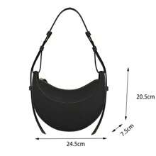 Niche Design Poleno Crescent Bag New Genuine Leather High-End Underarm Bag Single Shoulder Crossbody Saddle Bag Ladies Crescent Bag, PU Leather Crescent Bag, Single Shoulder Crossbody Bag Wallet Handbag Casual Dumpling Bag - 日落黃 - 查看 6