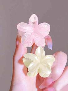 Set de 2 pinzas de pelo con flor de acrílico degradado elegante y pequeño, accesorios de peinado chic para recogido de mujer, regalos del Día de San Valentín, pinzas de pelo, sujetadores de pelo, pinzas de pelo