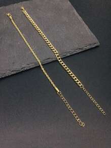 2pcs Punk Exaggerated Stainless Steel Twisted Rope Bracelet, Suitable For Men's Daily Wear - Bracelet - View 8