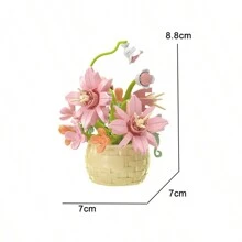 Blocuri de construcție Aranjament floral conservat Jucărie de asamblare DIY, Cadouri pentru Ziua Mamei, Ziua Îndrăgostiților, Ziua Recunoștinței