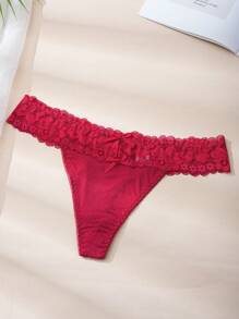 3 Packs Random Color Women Thongs Sexy Low Waist Lace T-Back Underwear Breathable G-String Panties Multipacks S-XL