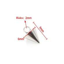 10pcs/Pack High Quality Stainless Steel Cone-Shaped Spike Pendant, Large Hole Cone Pendant, Long Bullet Nail Pendant, Conical Stainless Steel Pendant, Suitable For Hip-Hop, Rock, Gothic, Punk Style DIY Necklace, Bracelet, Jewelry Making, Accessory - Pointed Cone Pendant - View 15