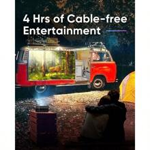 NOMVDIC R150 Mini Projector Portable Projector With 90 Degree Rotating Lens Built-In Battery For 4hrs Movie 6W Speaker 100" Screen Outdoor Portable Projector With Carry Case - R150 - View 3