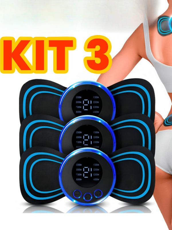 KIT 3 Mini Massageador EMS Estimulador Elétrico De Pescoço Portátil Para Alívio Da Dor Muscular Cervical