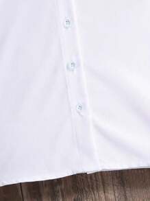 Camicia bianca con maniche a sbuffo e bottoni, stile universitario, adatta per ragazza, primavera/estate