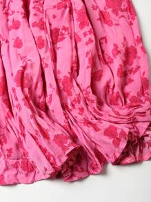 EARO 女士高品质时尚百搭独特精致淡粉色半身裙