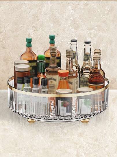 1 pieza Plato giratorio, Bandeja de almacenamiento para condimentos de cocina, aceite, sal, salsa y vinagre, Estante de almacenamiento, Plato de frutas y estante para especias de encimera, Caja de almacenamiento giratoria antideslizante para cubiertos y botellas de condimentos. Gira suavemente la bandeja para acceder fácilmente a los artículos, sin rincones muertos que limpiar, fácil de enjuagar, disfruta de un momento maravilloso. Adecuado para sala de estar, baño, gabinete, refrigerador y mesa de comedor, accesorios de almacenamiento para el hogar y la cocina.