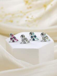 1pc Dragonfly Moon Sword Shaped Inner Screw Lip Stud, Ear Stud, Suitable For Men And Women As Halloween, Valentine's Day, Thanksgiving, Birthday Gift, Suitable For Girlfriend, Wife Gift, Suitable For Shopping, Work, Dating, Beach, Dance And Everyday Wear, Mom, Mother, Mother's Day, Gift