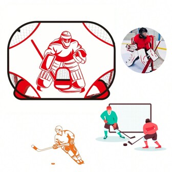1-delige hockeysporttrainer, draagbaar met telescopische opbergpaal, dagelijkse trainingshockeybalsportdoel en net, gratis opbergtas