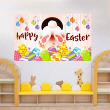 Fondo de fotografía de Pascua con huevos de conejito, pancarta para puerta de garaje, fondo de pared para decoración de fiestas en interiores y exteriores. - Multicolor - Ver 3