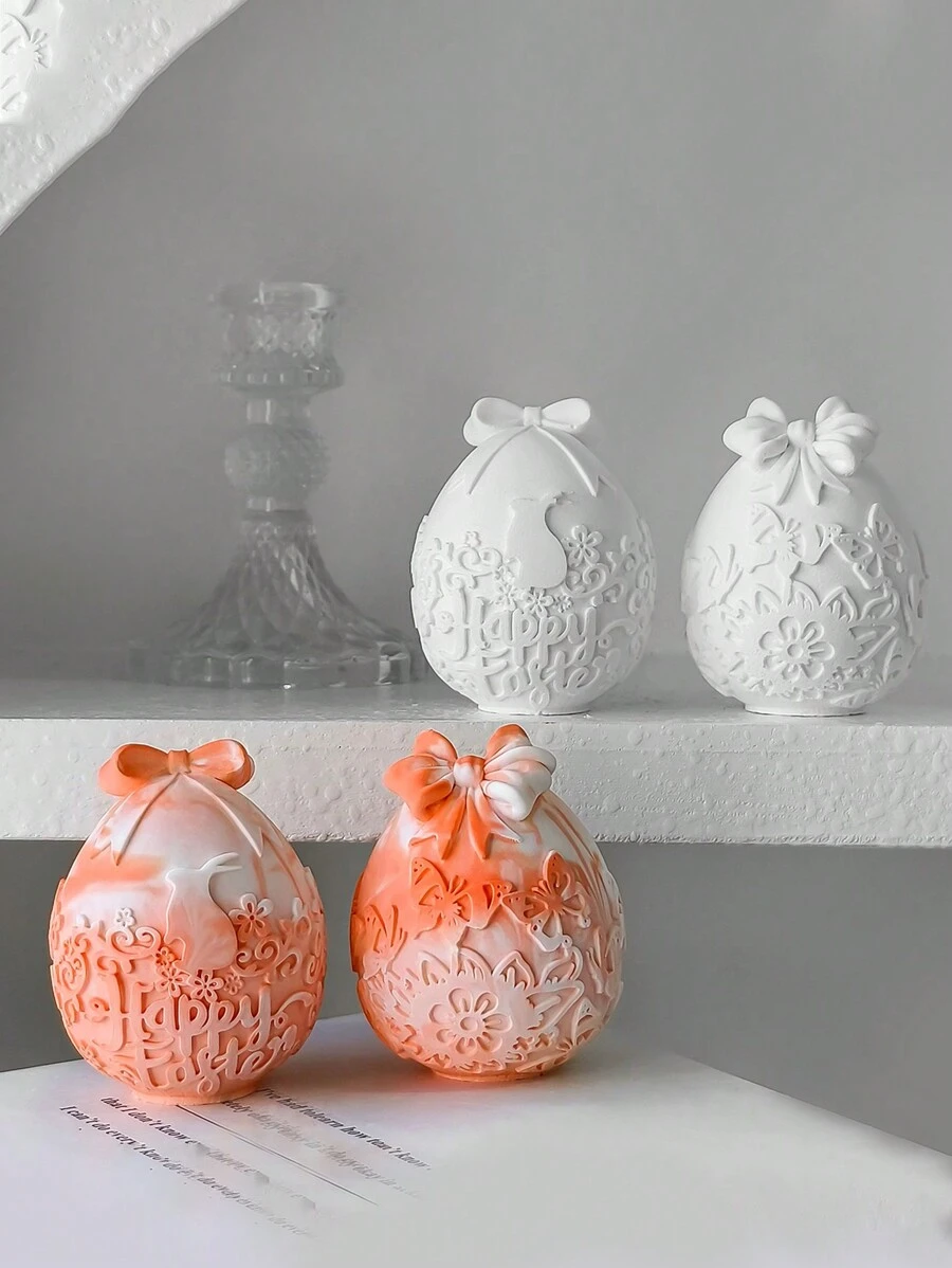 Easter Bunny, Butterfly, Egg Scented Candle Silicone Mold, Handmade DIY Egg Rabbit Soap Plaster Decoration Mold, Silicone For Plaster Casting, Suitable For Romantic Candlelight Dinner, Table Decoration, Room Decor, Gatherings, Birthdays, Weddings, Anniversaries, Mother's Day Gifts Graduation