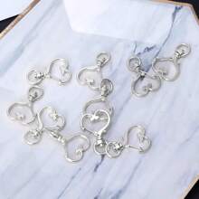 30/60/120 件弹簧心形旋转扣、金属钥匙扣开口环、龙虾扣和跳环，适用于钥匙扣、饰品、珠宝、DIY 工艺品 - 愛心扣套裝 - 查看 6